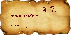 Medek Tamás névjegykártya